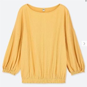 Uniqlo Yellow 3/4 Sleeve Blouse